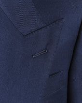 Navy Mesh Low Double-Breasted Suit