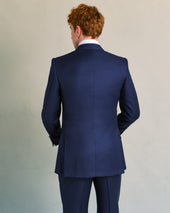 Navy Mesh Single-Breasted Suit