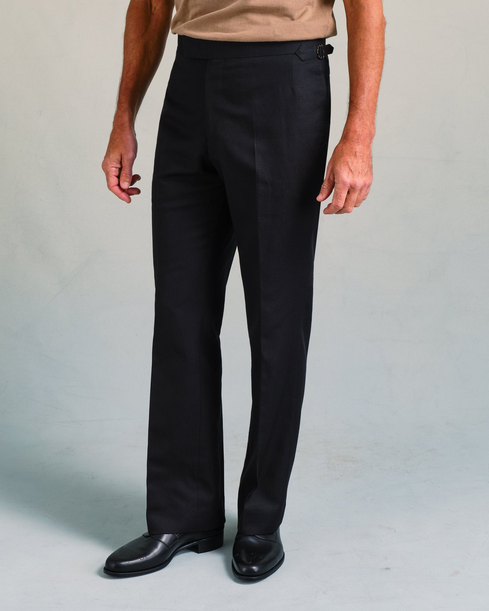 Cotton Blend Parallel Trousers