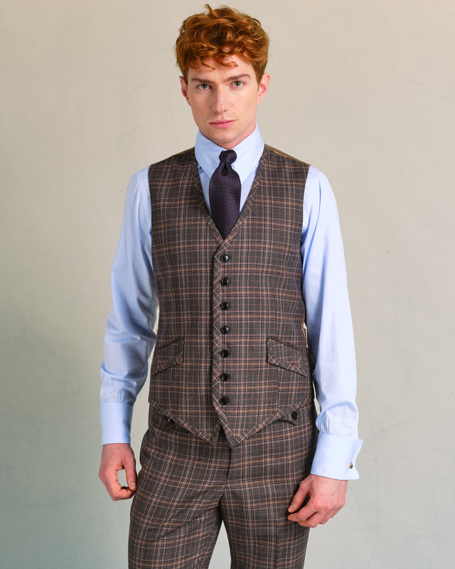 Heritage Check Waistcoat with Biased Edge Tapes