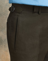 Brown Wool and Linen Classic Trousers