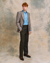Brown Wool and Linen Classic Trousers