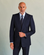 Navy Linen Blend Suit