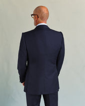Navy Linen Blend Suit