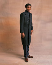 Midnight Herringbone Top Coat