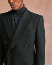 Midnight Herringbone Top Coat