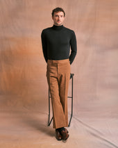 Tobacco Cotton/Silk Blend Flares