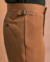 Tobacco Cotton/Silk Blend Flares