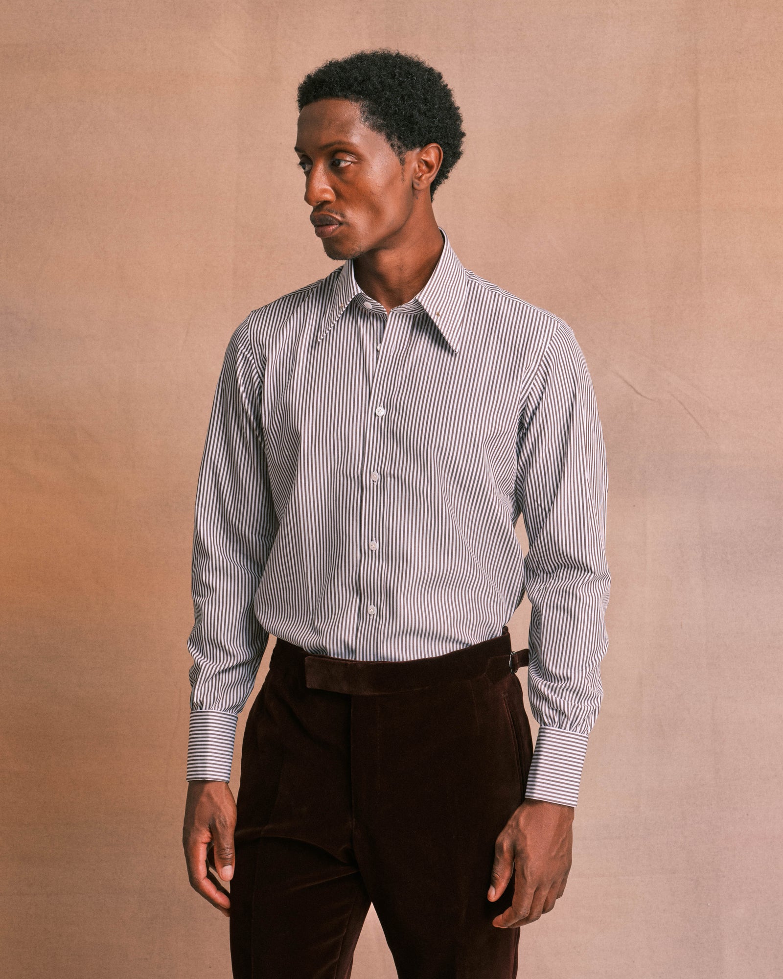 Bengal Stripe Pin Collar Shirt