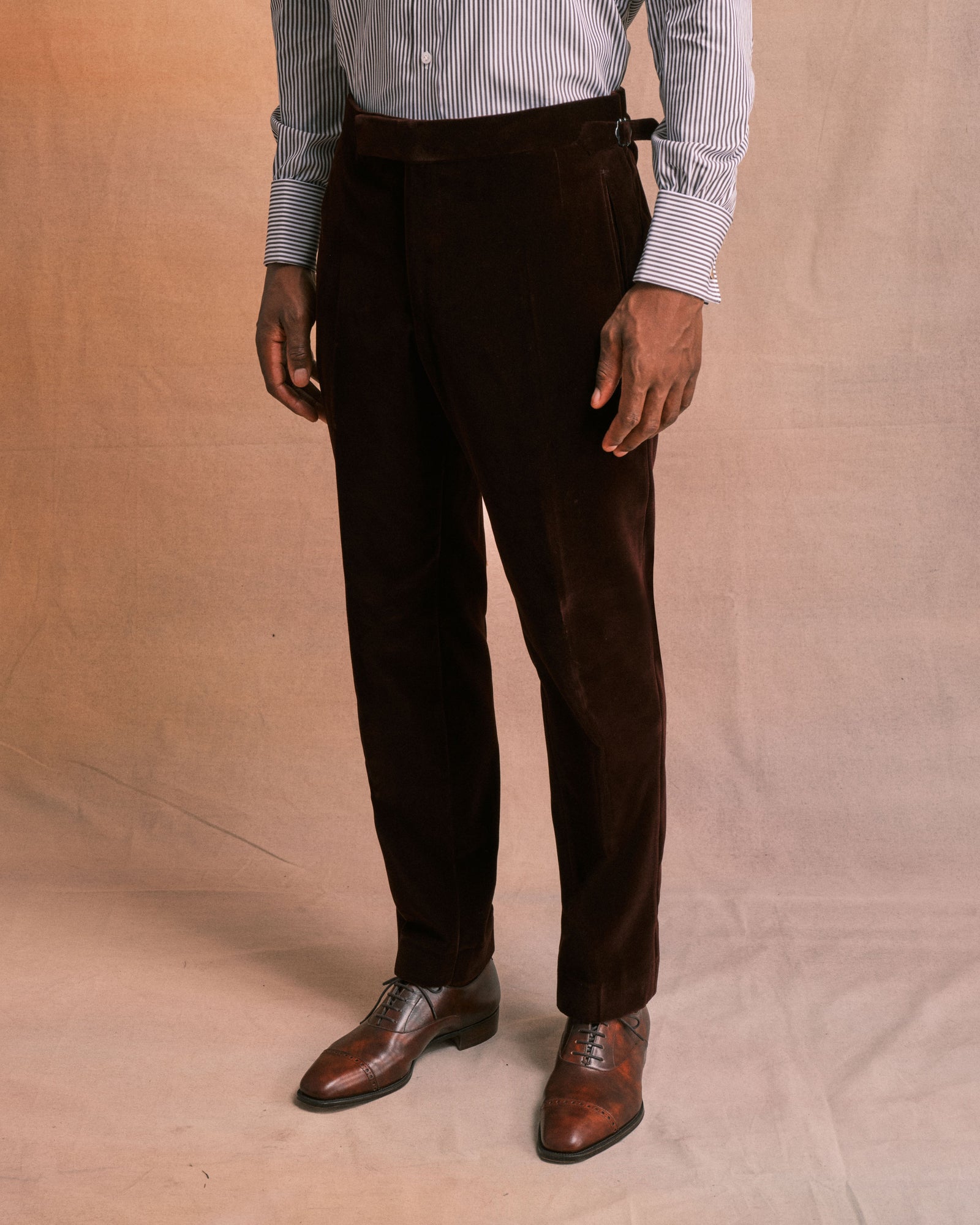 Burgundy Velvet Contemporary Trousers