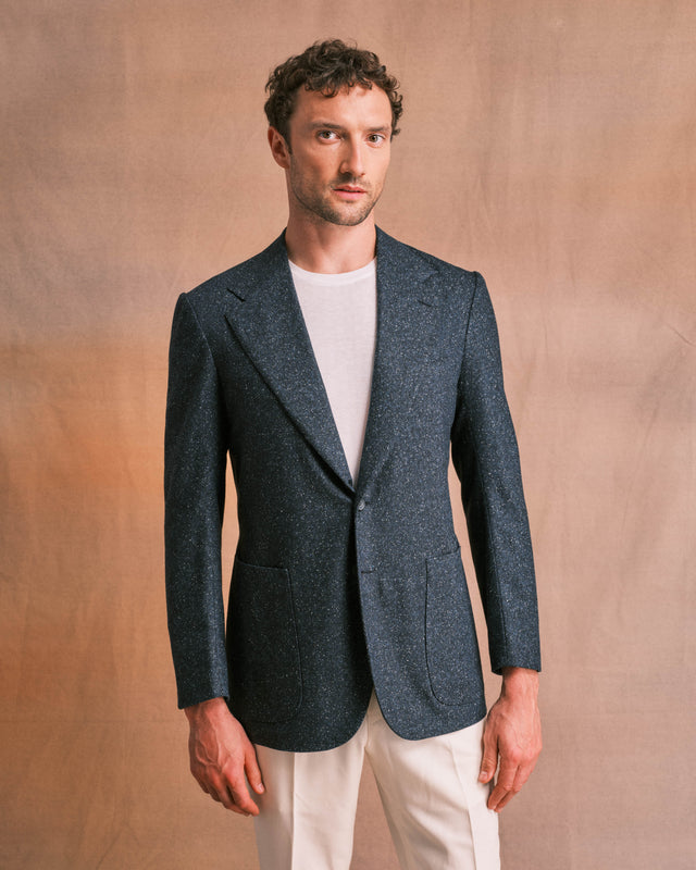 Navy Donegal Unstructured Jacket