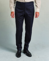 Navy Cotton Contemporary Trousers