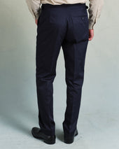 Navy Cotton Contemporary Trousers