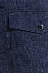 Navy Silk Blend Overshirt
