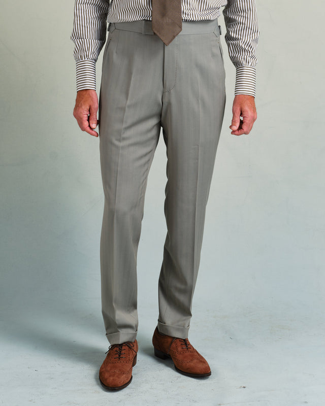 Sage Herringbone Contemporary trousers