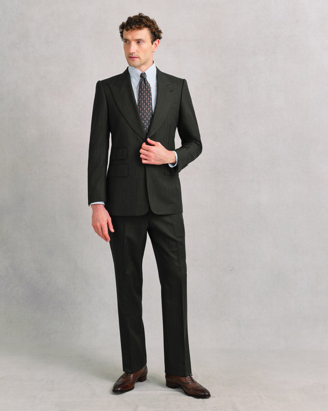 Obsidian Herringbone Heritage Suit