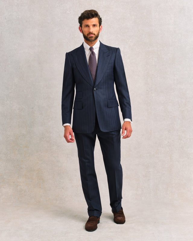 Navy and Brown Stripe Heritage Suit