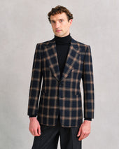 Brown and Navy Check Jacket