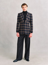 Brown and Navy Check Jacket