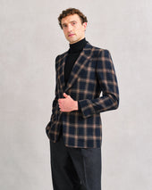 Brown and Navy Check Jacket