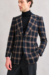Brown and Navy Check Jacket