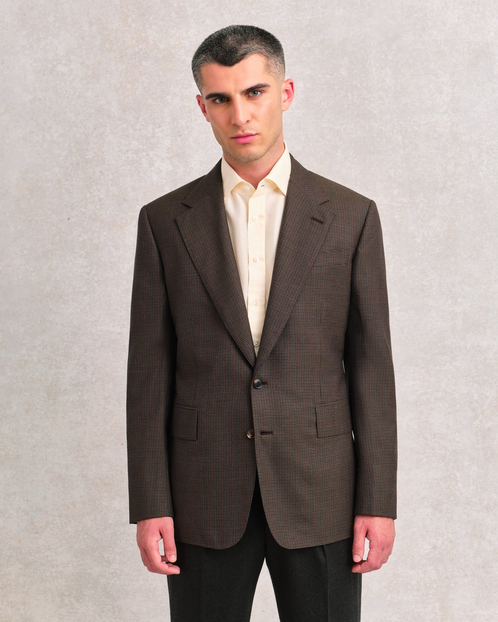 Micro Check Drape Jacket