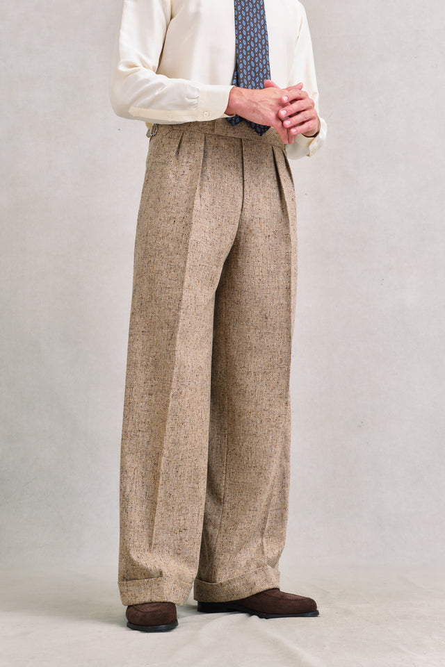 Beige Donegal Oxford Bags
