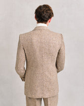 Beige Donegal Double-Breasted Jacket