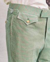 Eau de Nil Corduroy Parallel Trouser