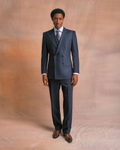 Navy Flannel Double-Breasted Jacket