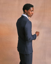 Navy Flannel Double-Breasted Jacket