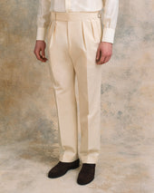 Off-white Cotton Twill Heritage Trousers