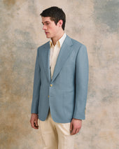 Aqua Chevron Drape Jacket