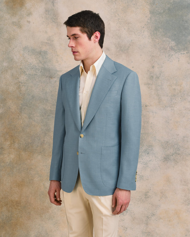 Aqua Chevron Drape Jacket