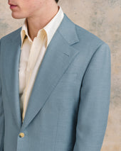 Aqua Chevron Drape Jacket