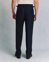 Navy Linen Blend Heritage Trousers