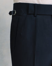 Navy Linen Blend Heritage Trousers