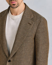 Bronze Linen Blend Mesh Jacket