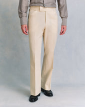 Off-white Cotton Twill Flares