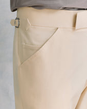 Off-white Cotton Twill Flares