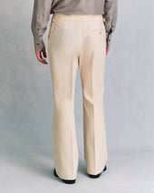 Off-white Cotton Twill Flares