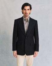 Black open-weave Silk and Linen Jacket