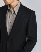 Black open-weave Silk and Linen Jacket