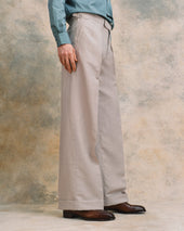 Silver Linen Blend Oxford Bag Suit