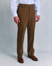 Brown Seersucker Classic Trousers
