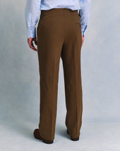 Brown Seersucker Unstructured Suit