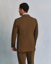 Brown Seersucker Unstructured Suit