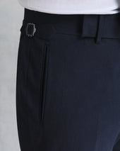 Dark Navy Seersucker Classic Trousers