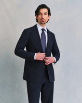 Dark Navy Seersucker Unstructured Suit