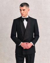 Black Shawl Lapel Low Double-Breasted Dinner Jacket